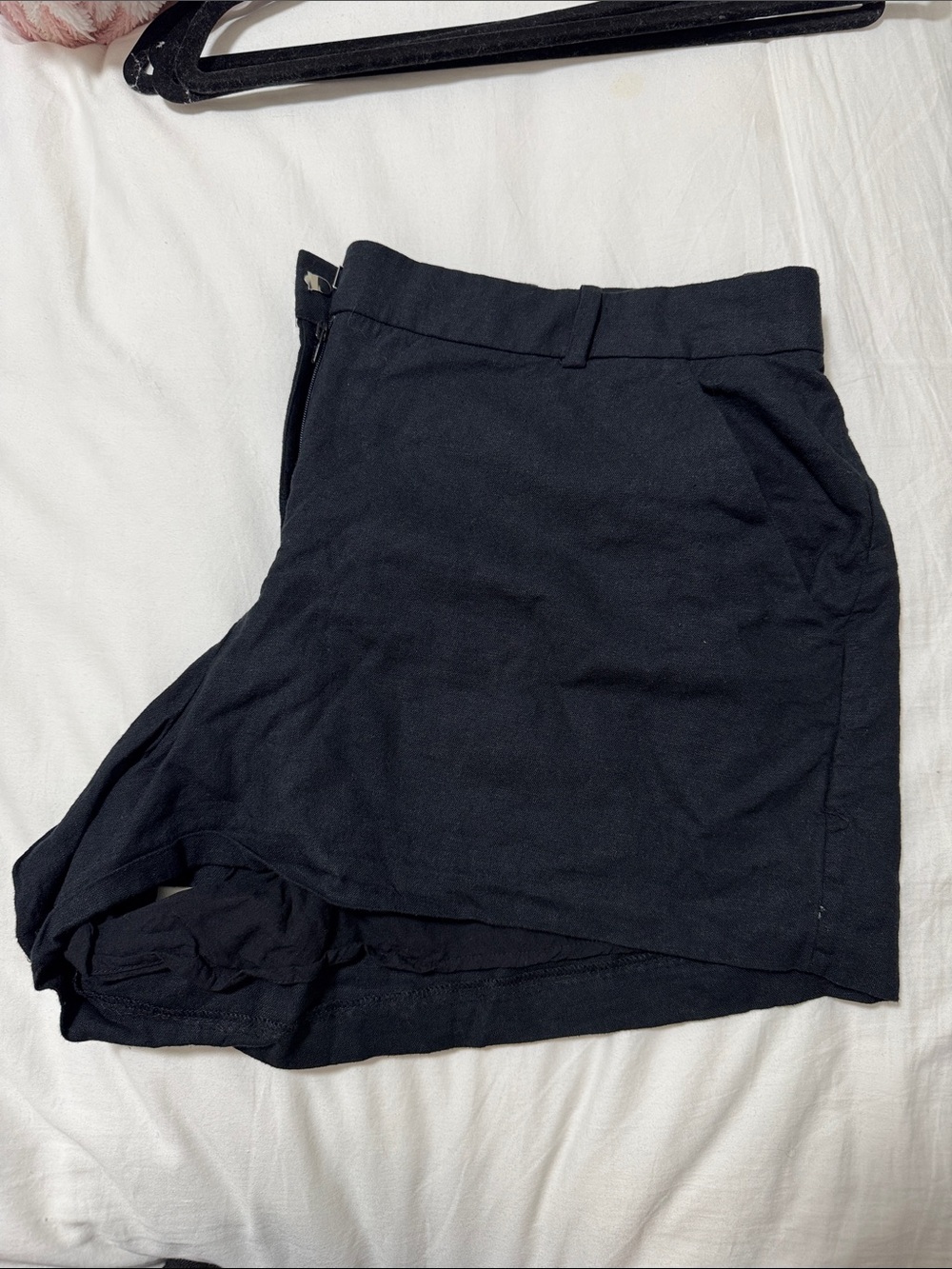 Abercrombie & Fitch Curve Love Black Linen Like Shorts